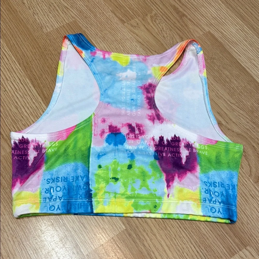 Justice XL 16 18 Rainbow Tie Dye Sports Bra Athletic Activewear Athleisure